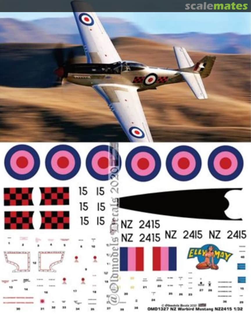 Boxart Warbird - Mustang 2415 OMD1329B Oldmodels Decals