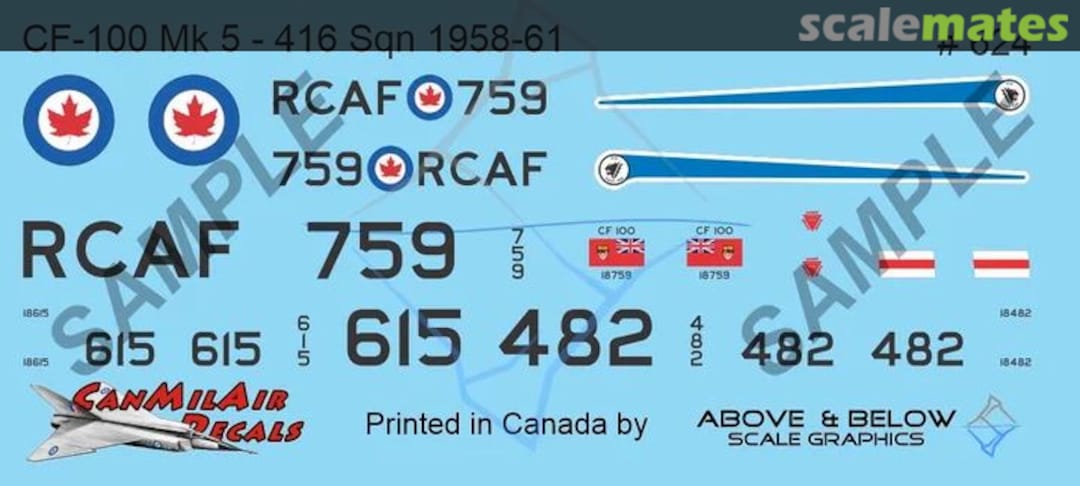 Boxart Avro CF-100 Canuck Mk. 5 - 416 Sqn (1956-61) 624 Above & Below Graphics