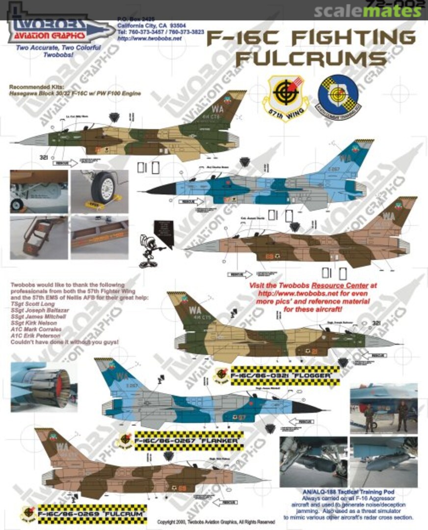 Boxart F-16C 72-002 TwoBobs Aviation Graphics