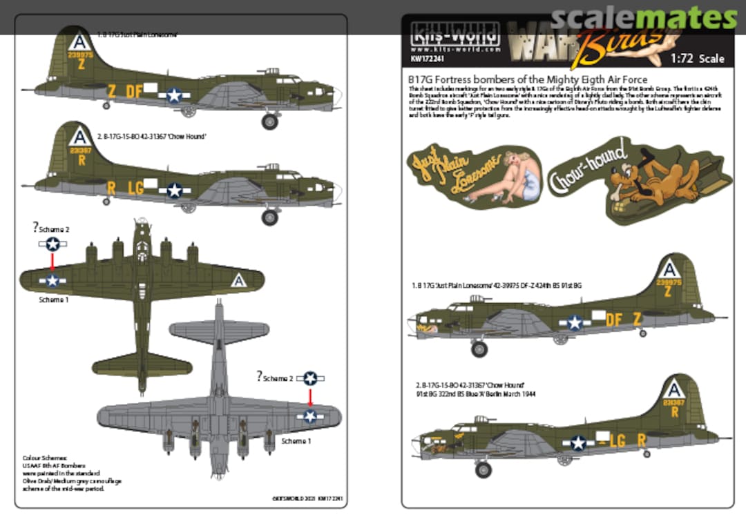 Boxart B-17G Fortress bomber of the Mighty Eighth Air Force KW172241 Kits-World