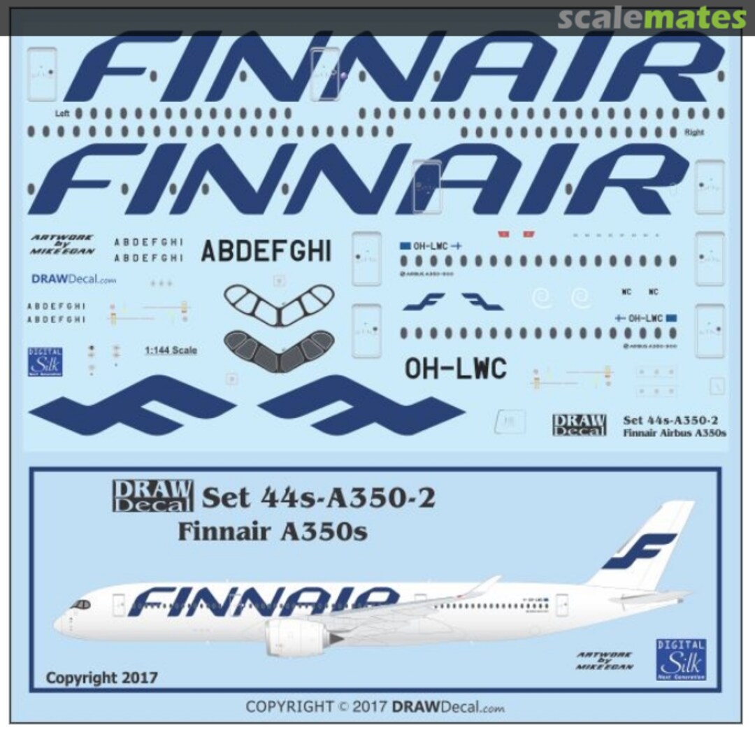 Boxart Finnair Airbus A350-900s 44s-A350-2 Draw Decal