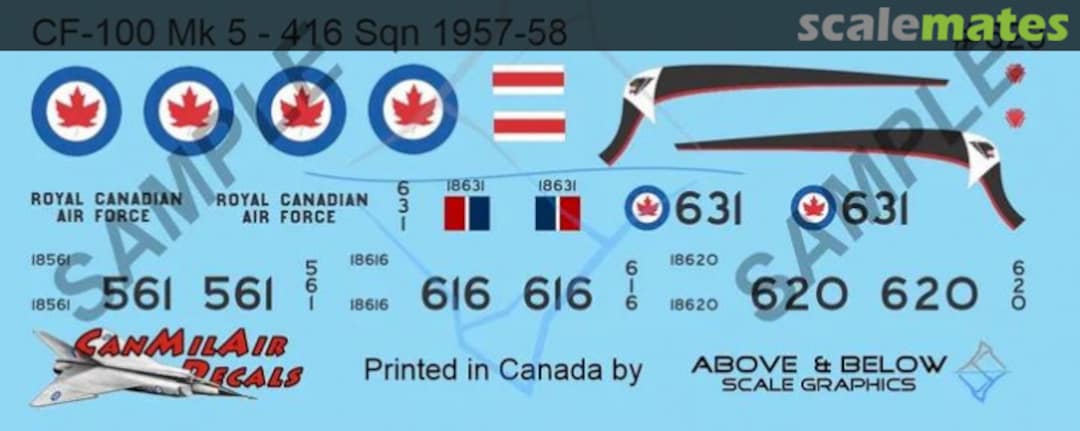 Boxart Avro CF-100 Canuck Mk. 5 - 416 Sqn (1957-1958) 623 Above & Below Graphics