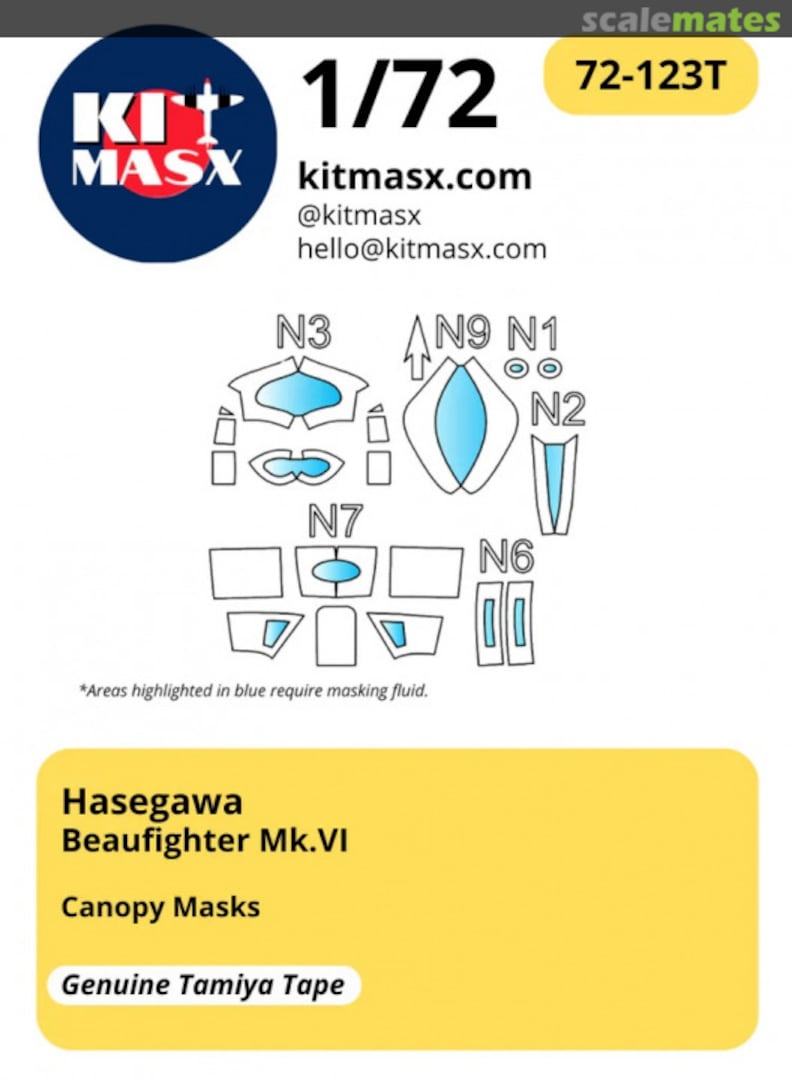 Boxart Beaufighter Mk.VI 72-123T Kit Masx