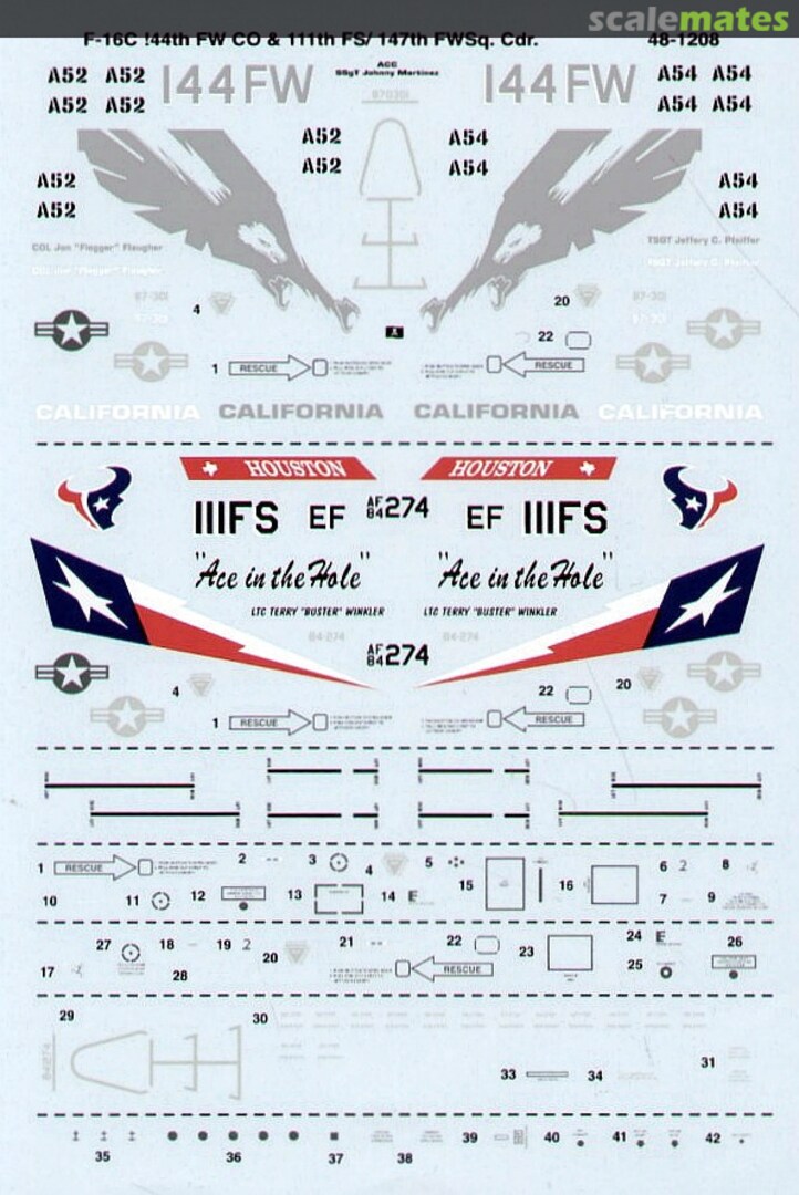 Boxart F-16C-25/32 Falcons 48-1208 SuperScale International