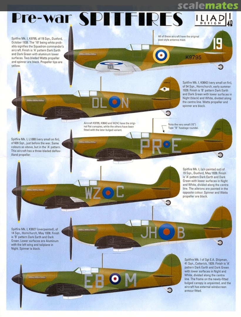 Boxart Pre-war Spitfires 48003 Iliad Design