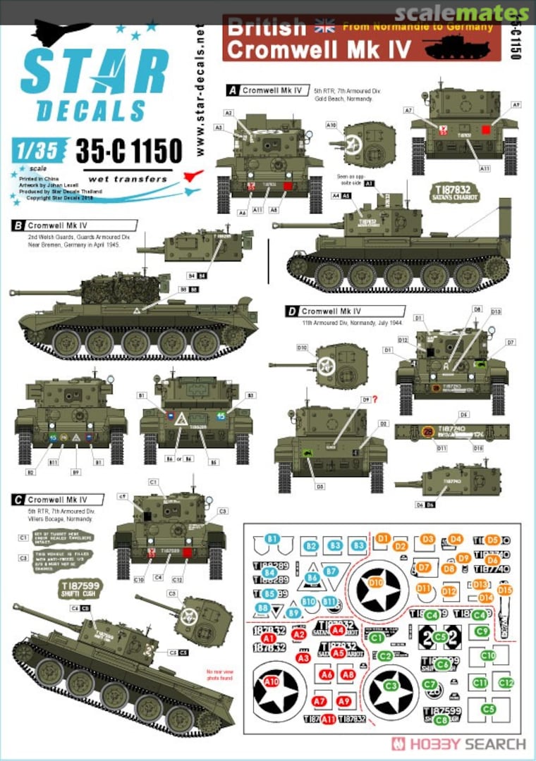 Boxart British Cromwell Mk IV 35-C1150 Star Decals