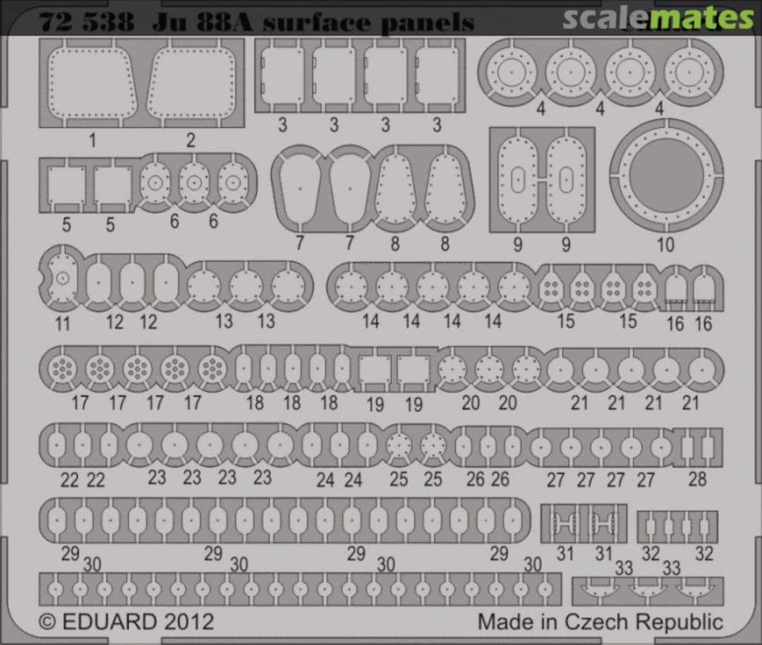 Boxart Ju 88A surface panels S.A. 72538 Eduard