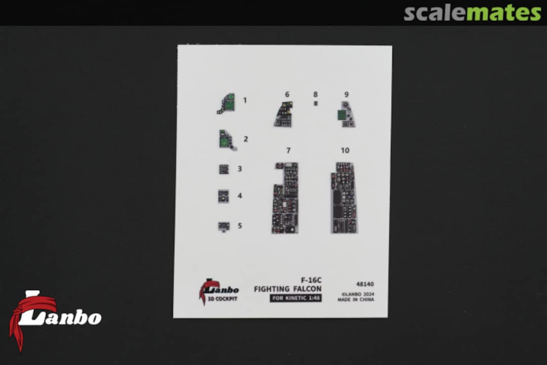 Contents F-16C Fighting Falcon interior 3D decals 48134 Lanbo Models