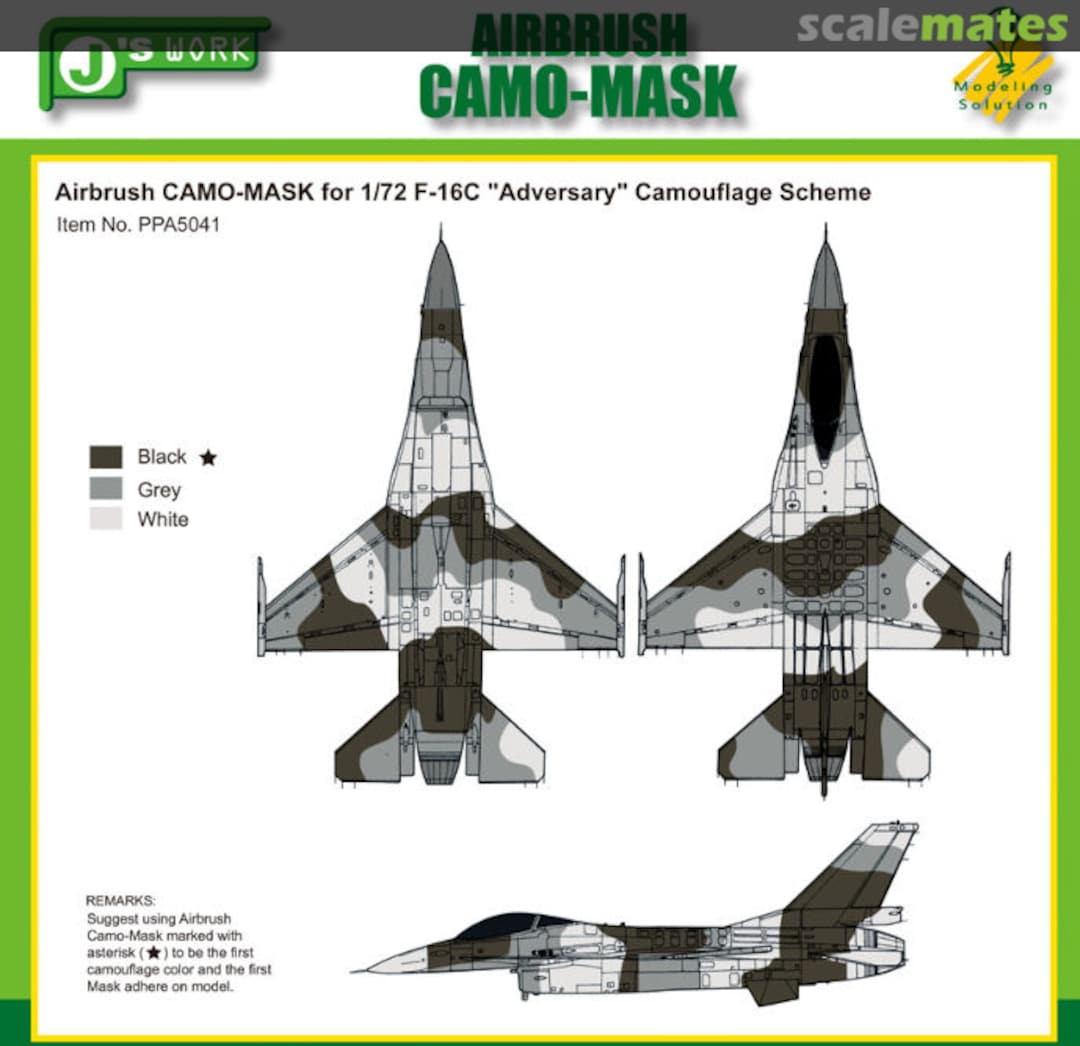 Boxart Marking Mask for F-16C 'Adversary' Camo PPA5041 J's Work