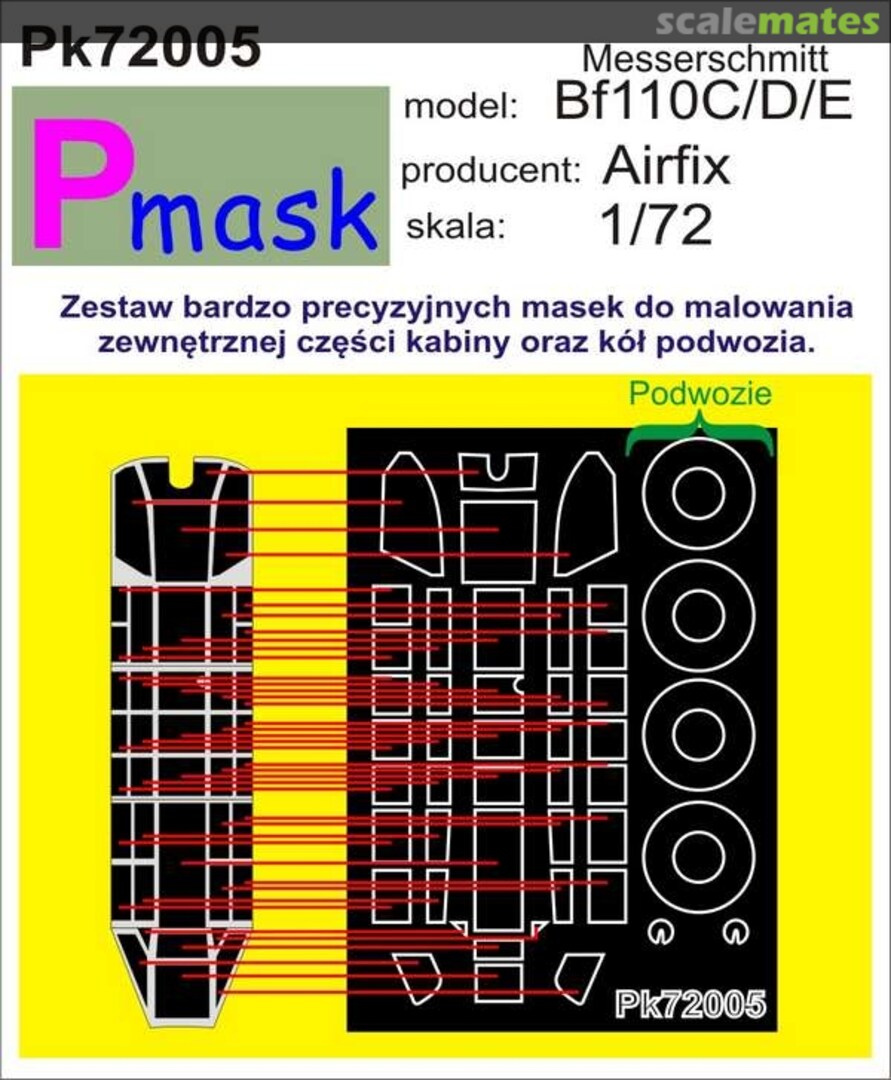 Boxart Messerschmitt Bf110C/D/E PK72005 Pmask