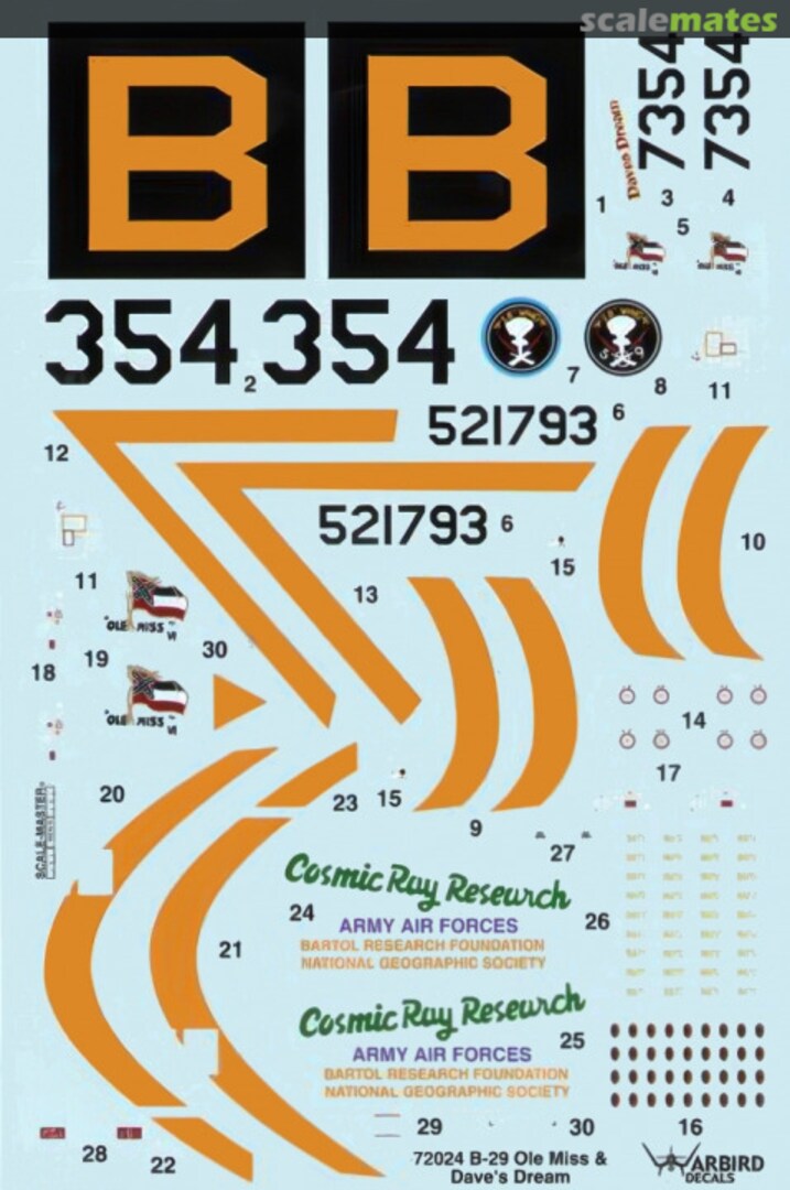 Boxart B-29 Superfortress 72024 Warbird Decals