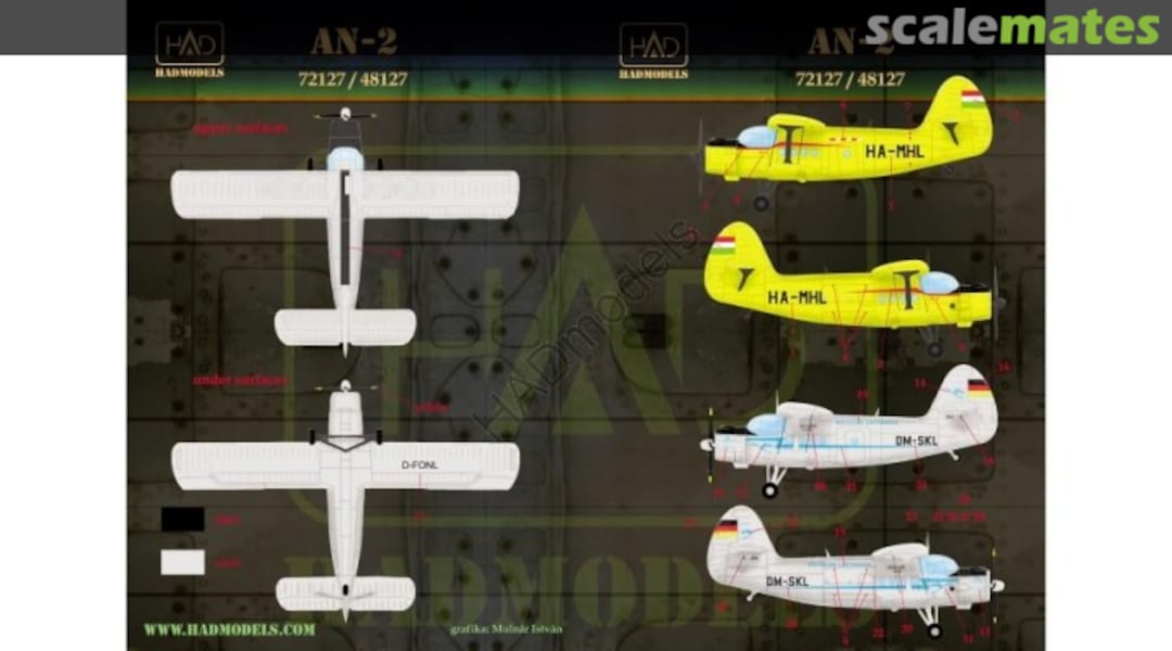 Boxart An-2 matrica (decals) 72127 HADmodels 