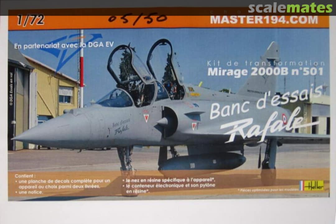 Boxart Kit de transformation Mirage 2000B n°501 Banc d'essais Rafale 001 Master194