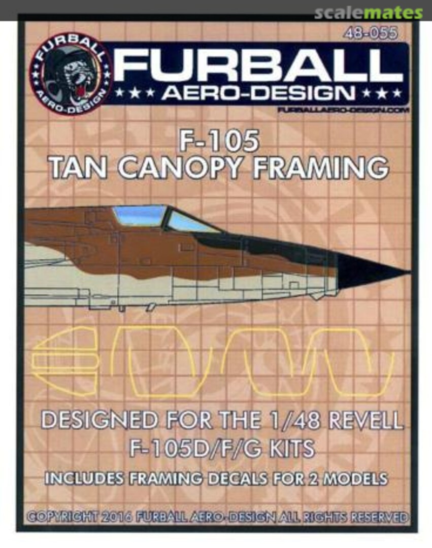 Boxart F-105 Tan Canopy Framing 48-055 Furball Aero-Design