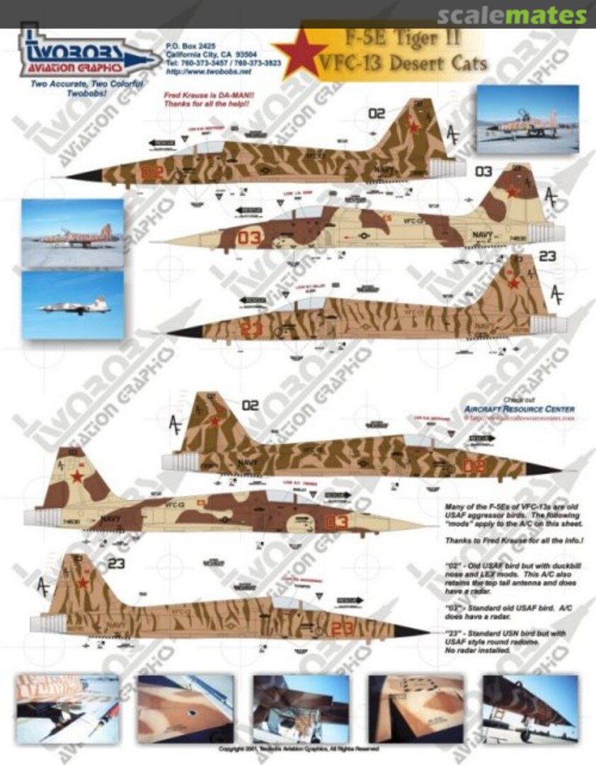 Boxart F-5E Tiger II 72-003 TwoBobs Aviation Graphics