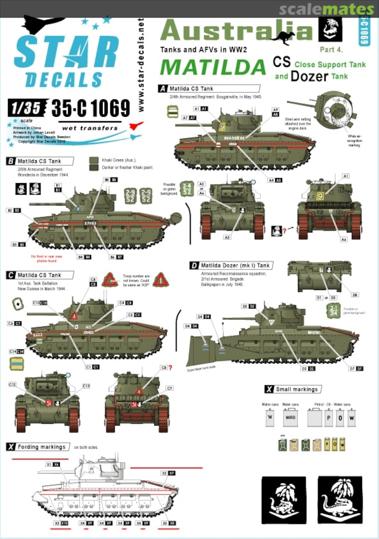 Boxart Australian Tanks & AFVs of WW2 - Part 4 35-C1069 Star Decals