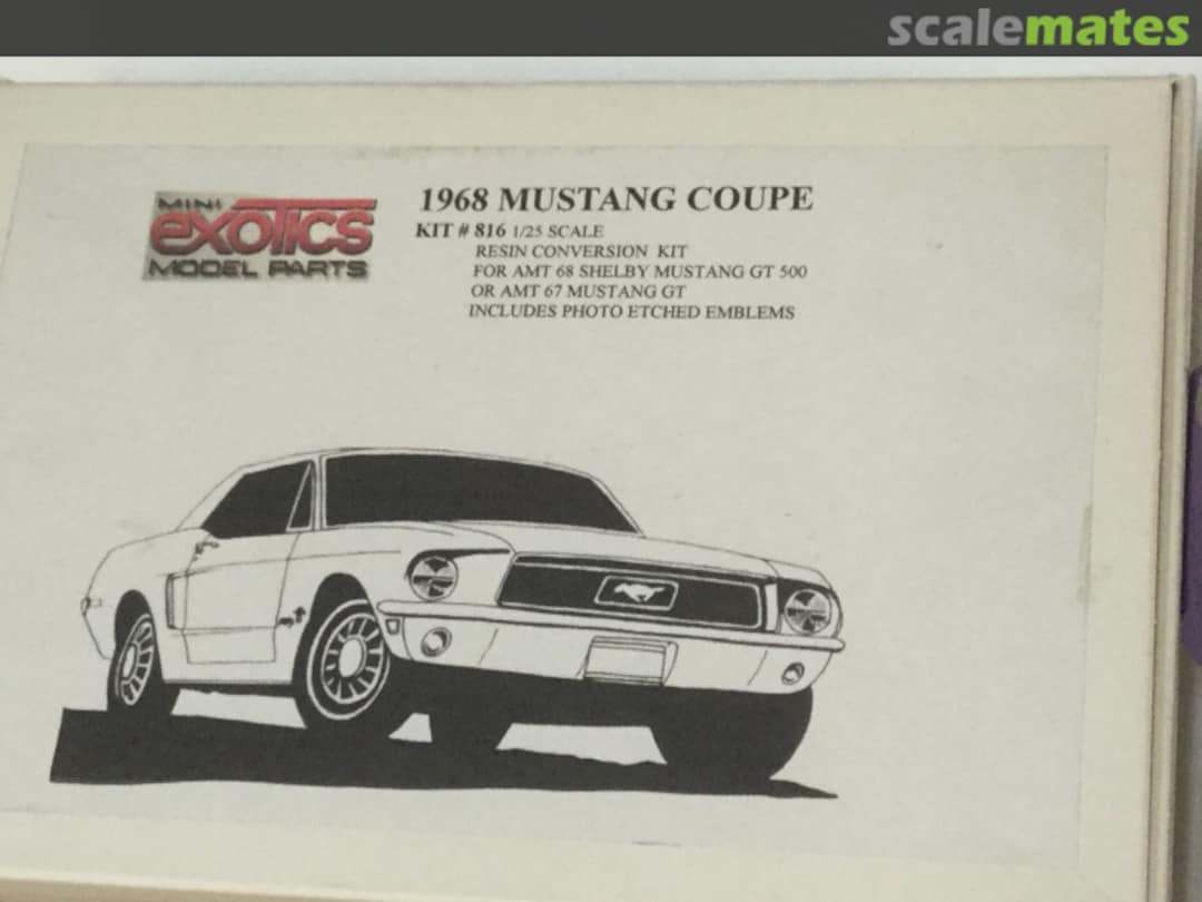 Boxart 1968 Mustang Coupe 816 Mini Exotics