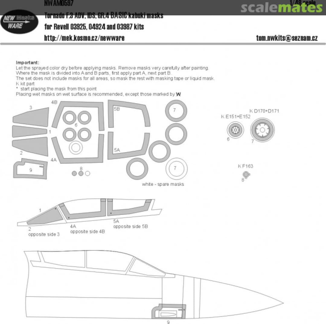 Boxart Tornado F.3 ADV, IDS, GR.4 BASIC kabuki masks NWAM0597 New Ware