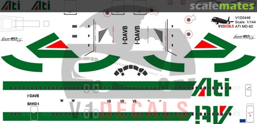 Boxart ATI Aero Trasporti Italiani McDonnell Douglas MD-82 V1D0446-144 V1 Decals