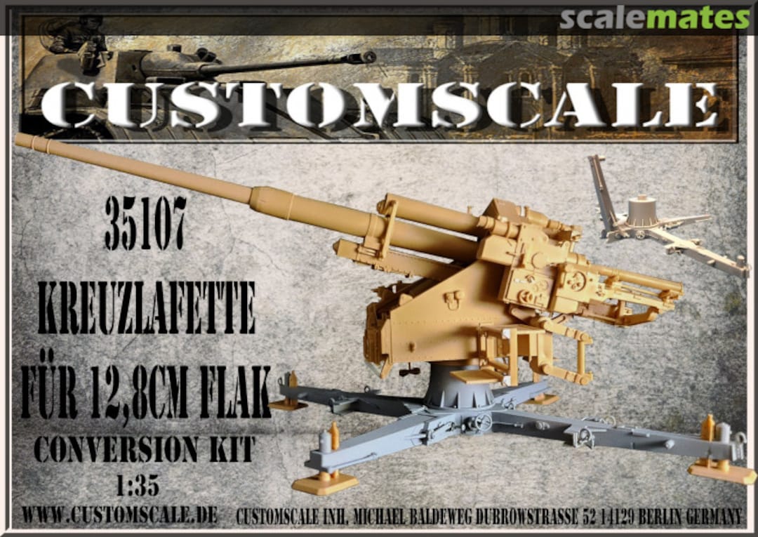 Boxart Kreuzlafette für 12,8cm Flak Conversion Kit 35107 Custom-Scale