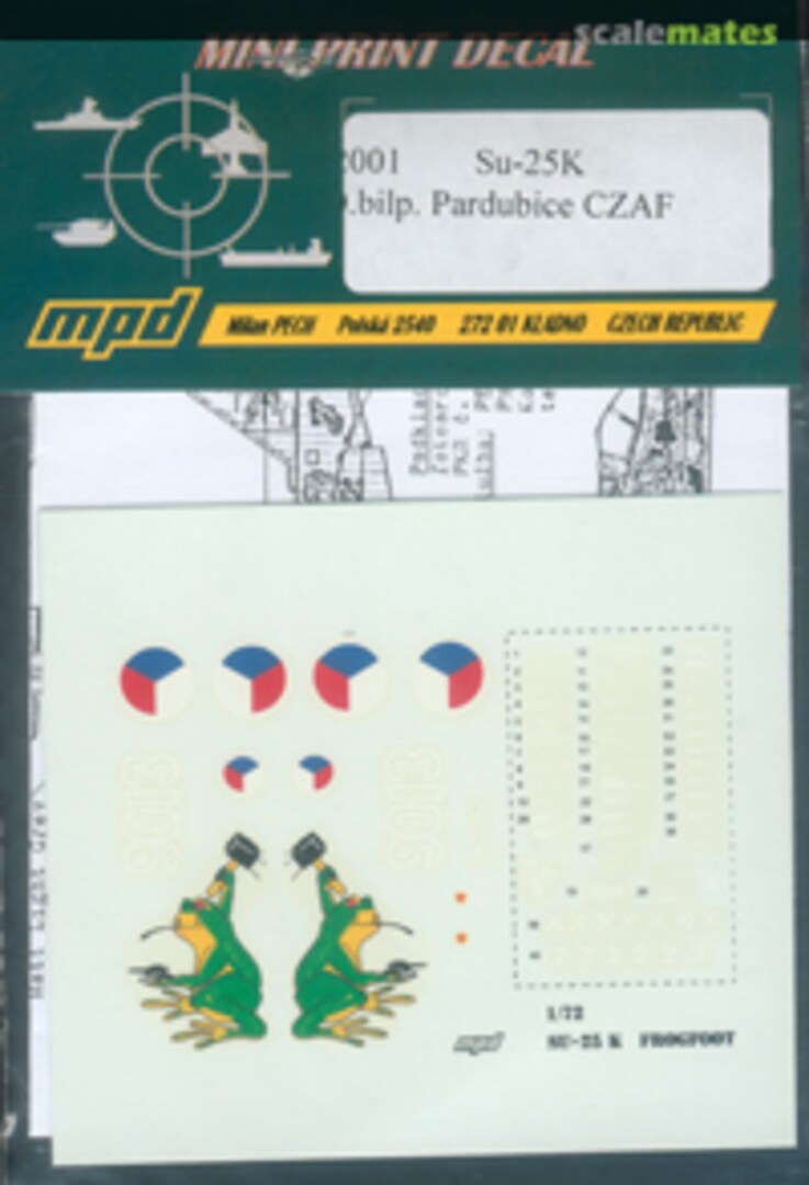 Boxart Su-25 K 72001 Mini Print Decal