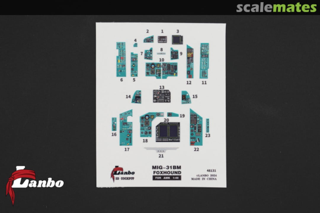 Contents MiG-31BM Foxhound interior 3D decals 48131 Lanbo Models