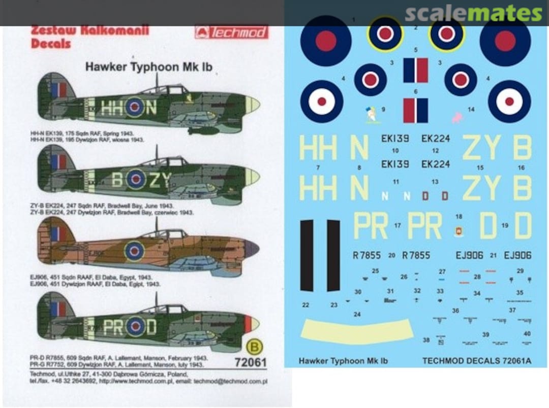 Boxart Hawker Typhoon Mk Ib 72061 Techmod