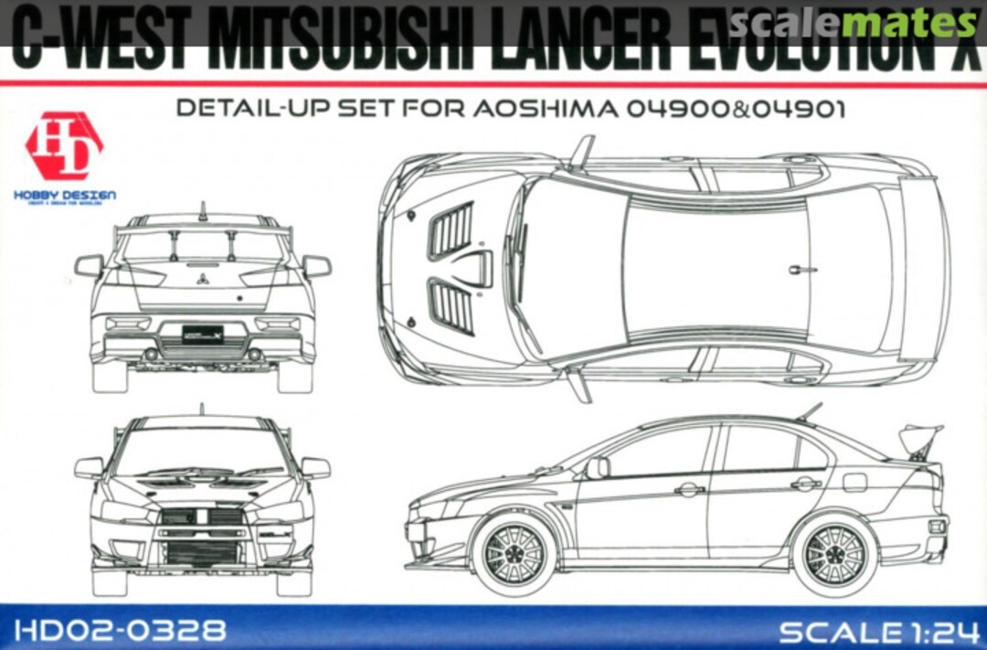 Boxart C-WEST Mitsubishi Lancer Evolution X Detail-UP Set HD02-0328 Hobby Design