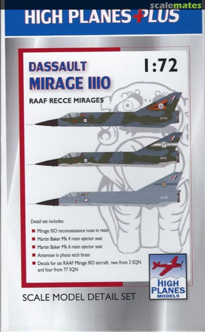 Boxart Conversion Mirage IIIO RAAF Recce Mirages HPM+ Mirage IIIO High Planes Models