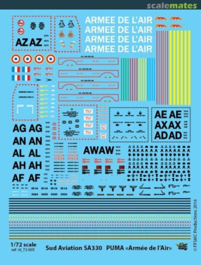 Boxart Sud Aviation SA.330 Puma "Armée de l'air" H_72-005 FFSMC Productions