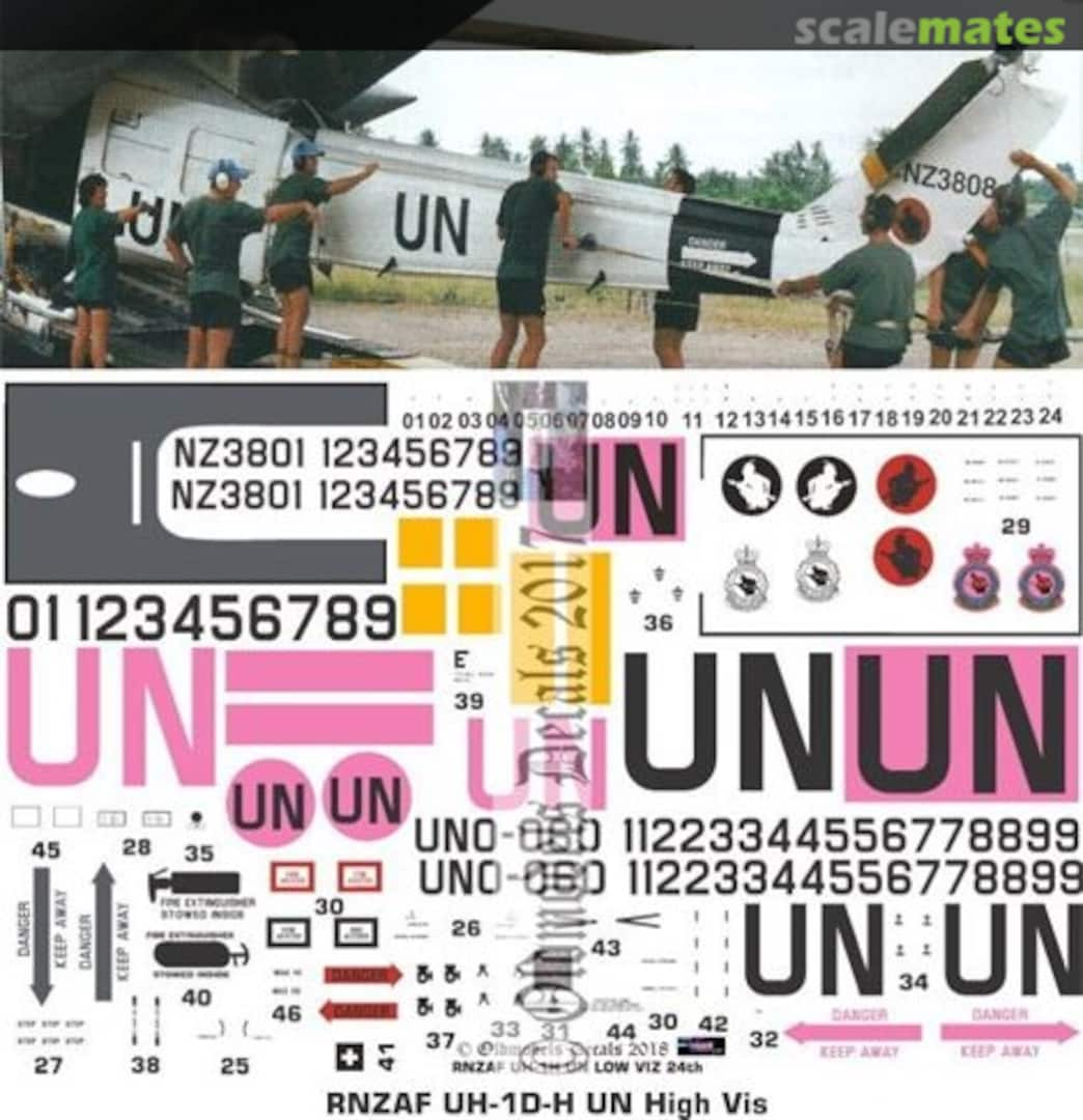 Boxart RNZAF UH-1D/H UN High Viz OMD0342 Oldmodels Decals