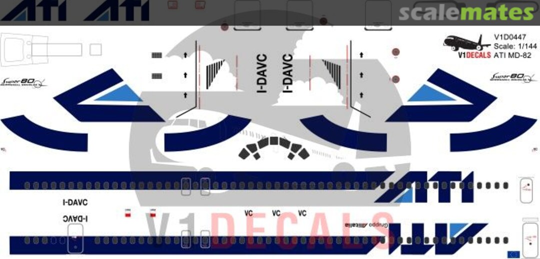 Boxart ATI Aero Trasporti Italiani McDonnell Douglas MD-82 V1D0447-144 V1 Decals