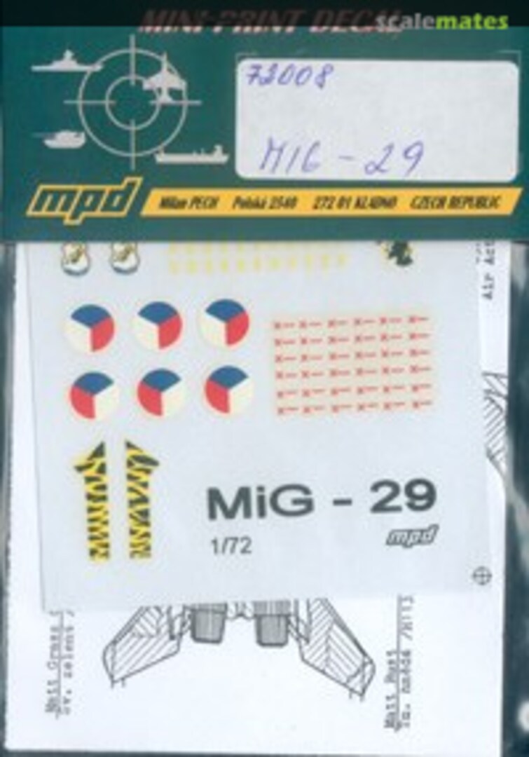 Boxart MiG-29 72008 Mini Print Decal