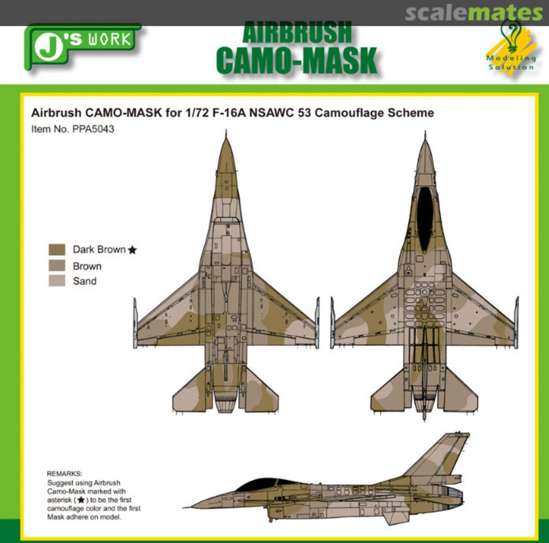 Boxart Marking Mask for F-16A NSAWC 53 Camo PPA5043 J's Work