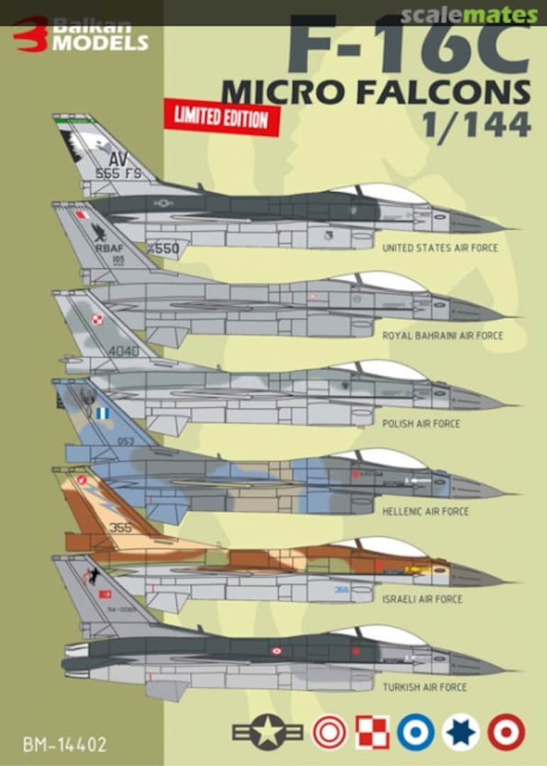 Boxart F-16C Micro Falcons BM-14402 Balkan Models