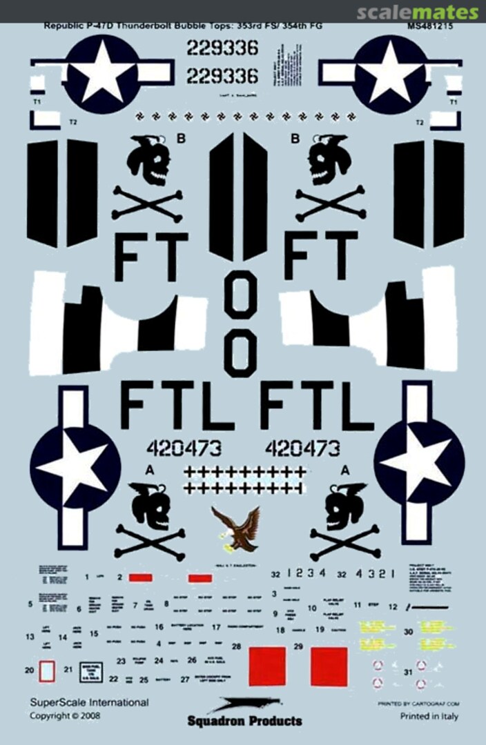 Boxart P-47D Thunderbolt Bubbletop MS481215 SuperScale International