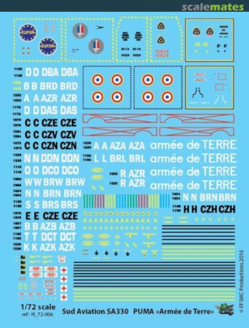 Boxart Sud Aviation SA.330 Puma "Armee de Terre" H_72-006 FFSMC Productions