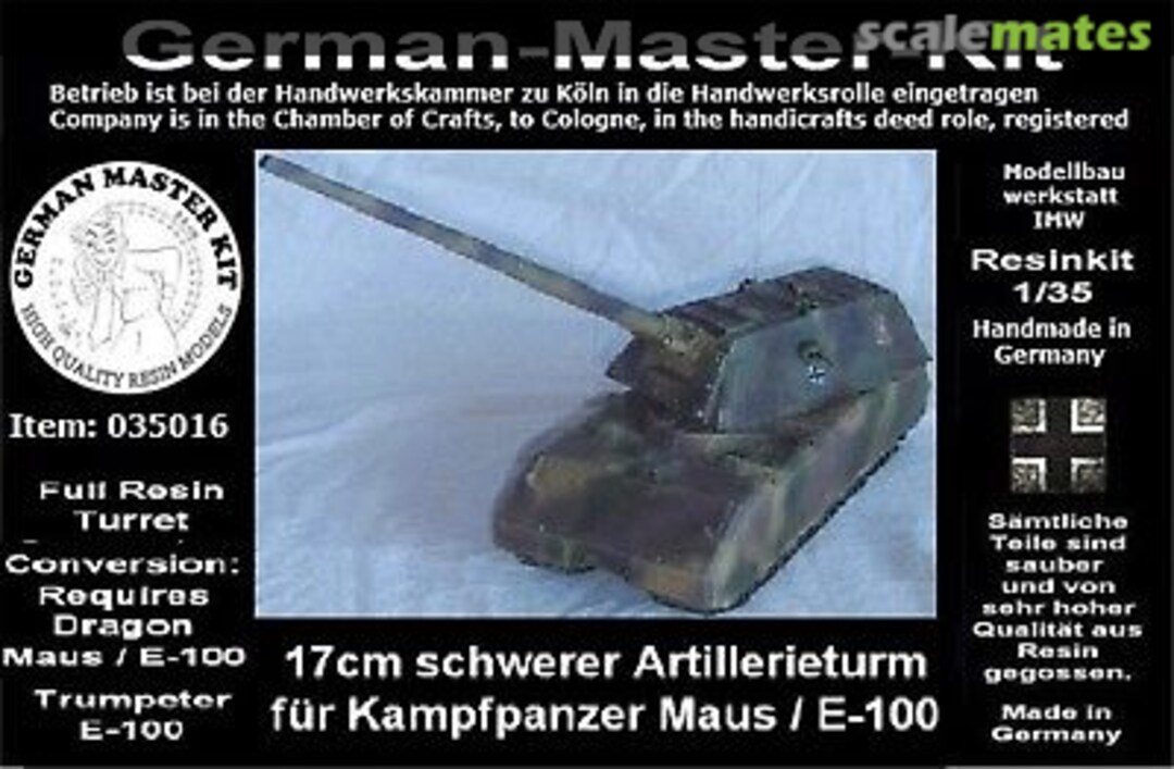 Boxart 17cm schwerer Artillerieturm 035016 German Master Kit