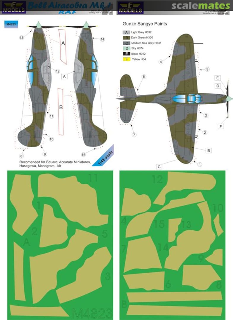 Boxart Bell Airacobra Mk.I RAF (Camouflage Painting Masks) M4823 LF Models