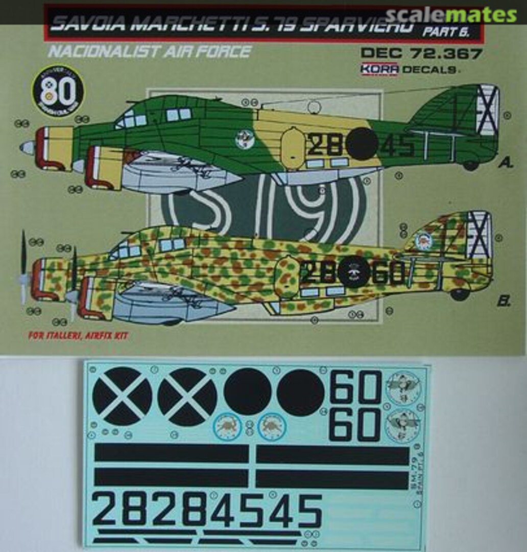 Boxart Savoia Marchetti S.79 Sparviero DEC72367 Kora Models