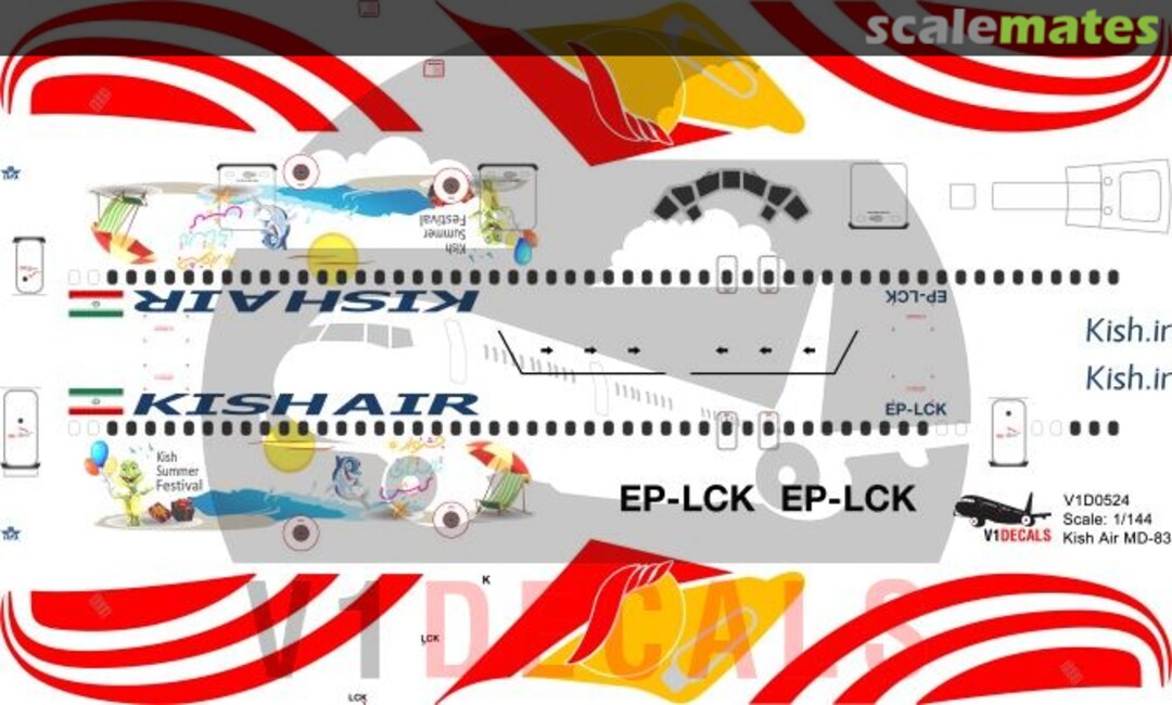 Boxart Kish Air McDonnell Douglas MD-83 V1D0524-144 V1 Decals