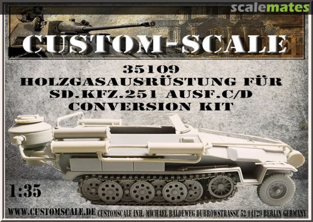 Boxart Holzgasausrüstung Für Sd.Kfz.251 Ausf. C/D conversion kit 35109 Custom-Scale