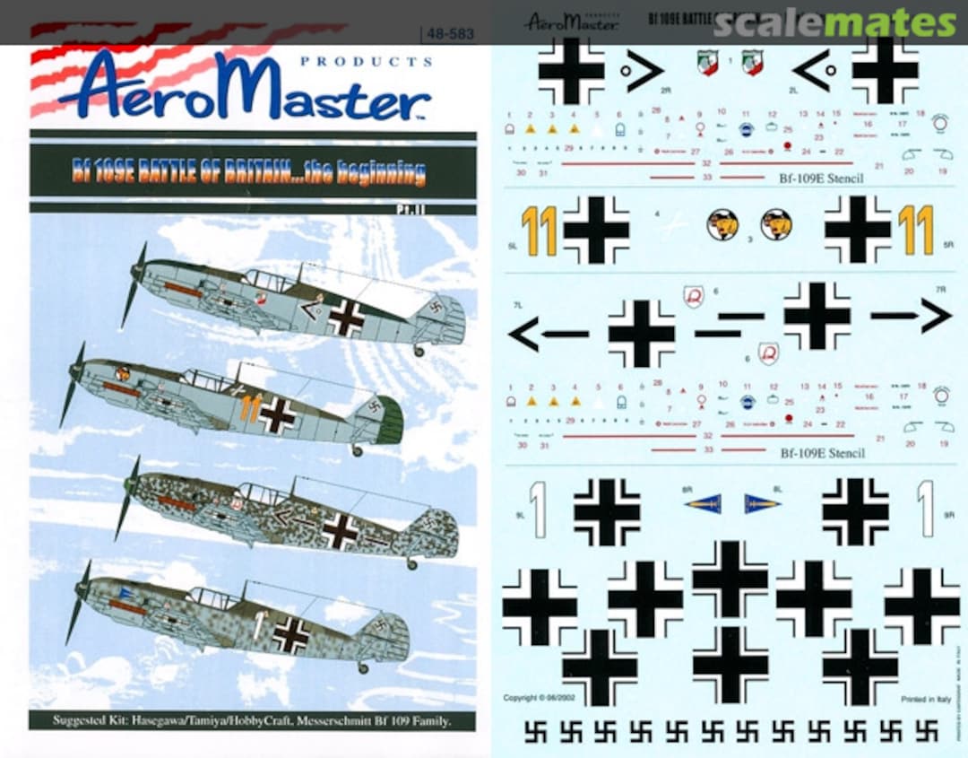 Boxart Bf 109E Battle of Britain...the Beginning Pt. II 48-583 AeroMaster