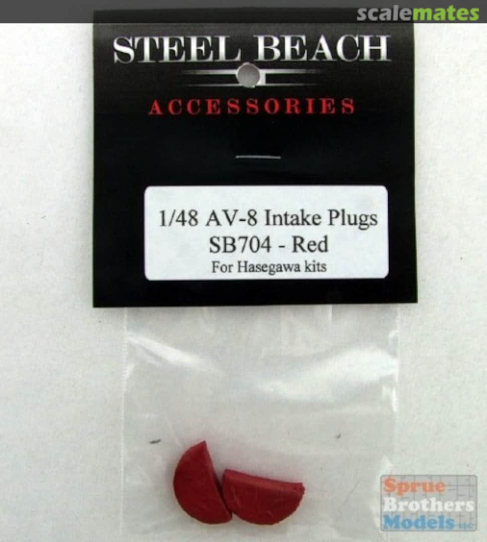 Boxart AV-8 Harrier Intake Plugs Red Pre-Painted 48080 Steel Beach