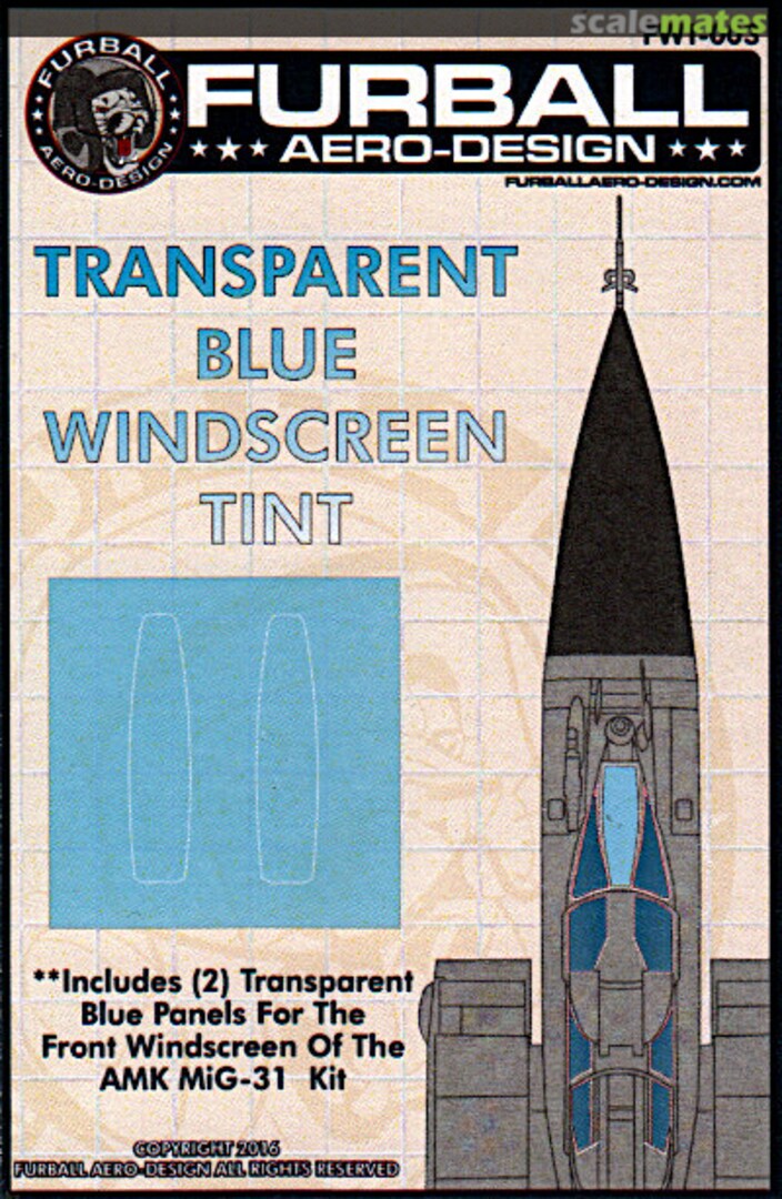 Boxart MiG-31 transparent blue windscreen tint FWT-003 Furball Aero-Design