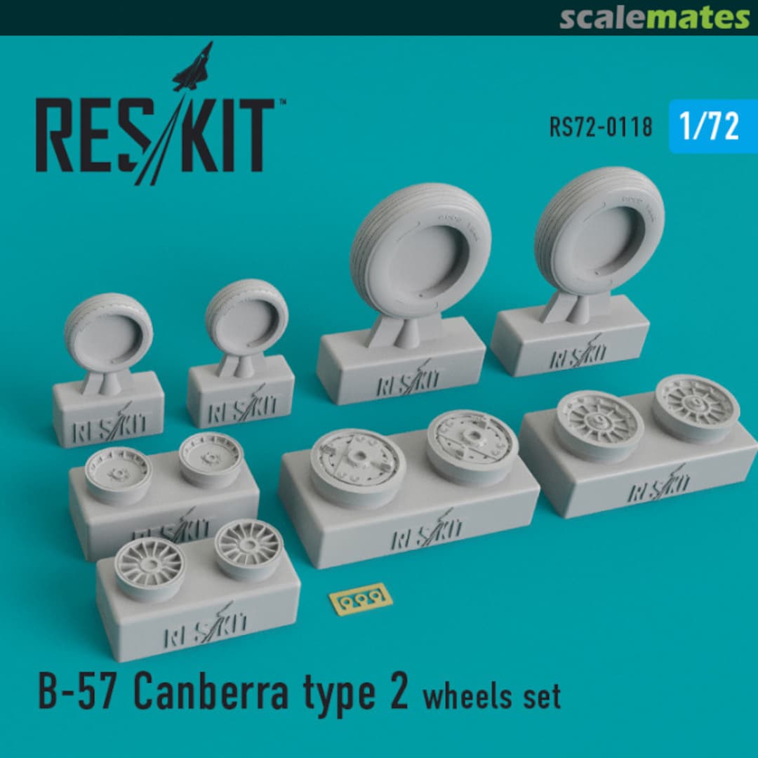 Boxart B-57 Canberra type 2 wheels set RS72-0118 ResKit