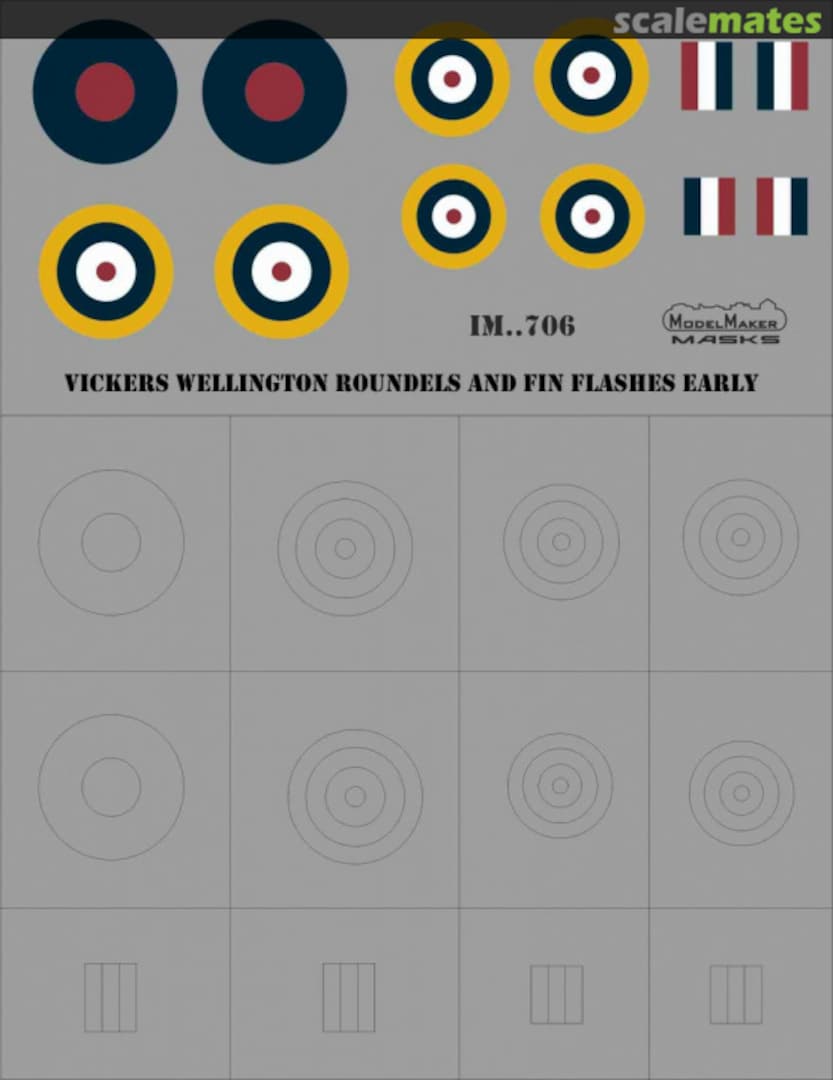 Contents Vickers Wellington - Roundels and Fin Flashes Early IM48706 ModelMaker