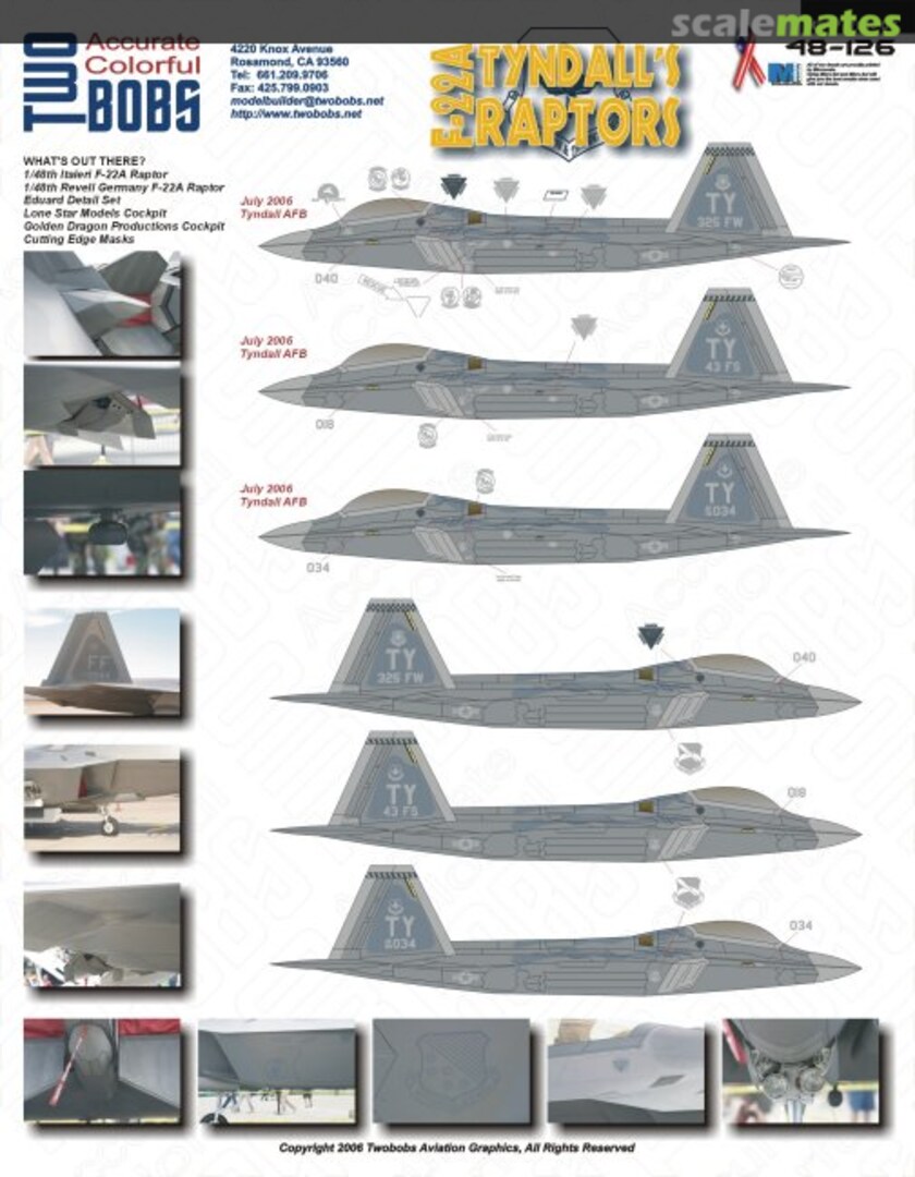 Boxart F-22 Tyndall's Raptors 48-126 TwoBobs Aviation Graphics