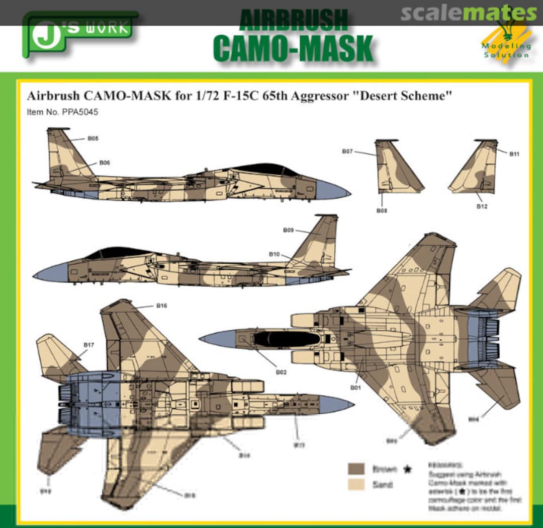 Boxart Marking Mask for 1/72 F-15C 65th Aggressor PPA5045 J's Work