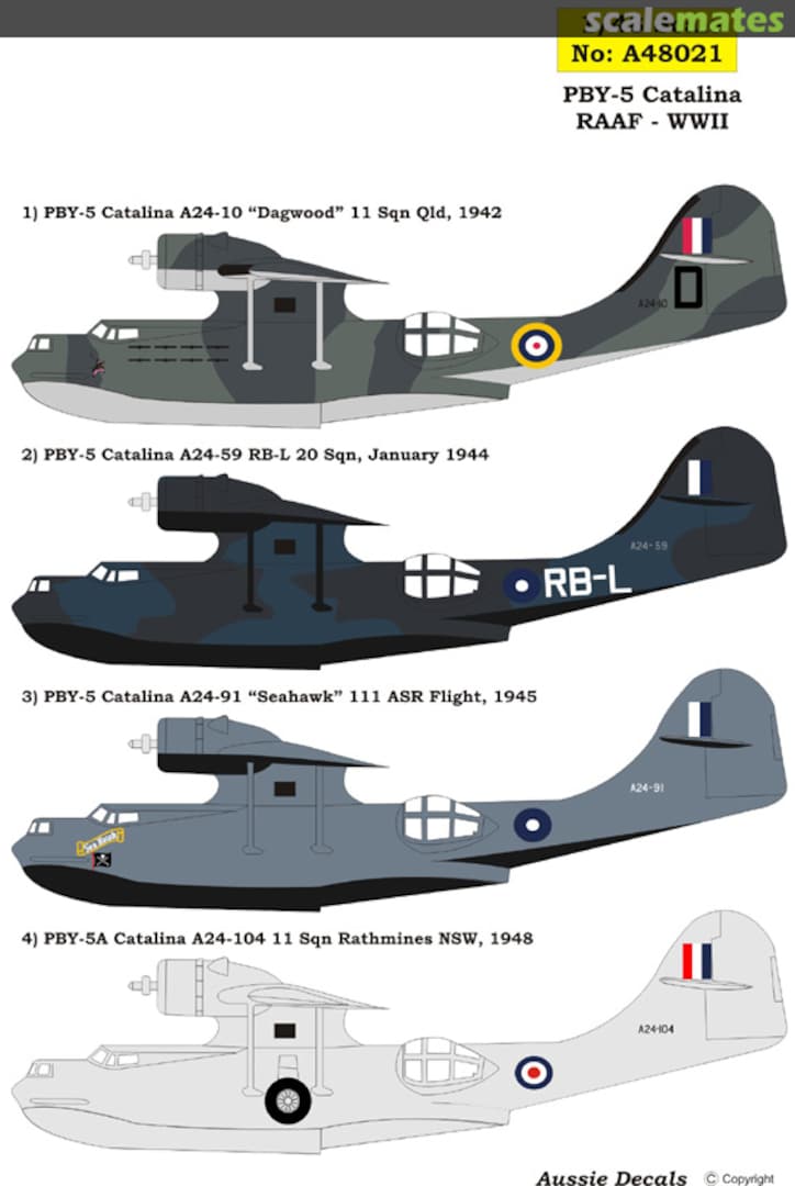 Boxart PBY-5 Catalina, RAAF, WWII A48021 Aussie Decals